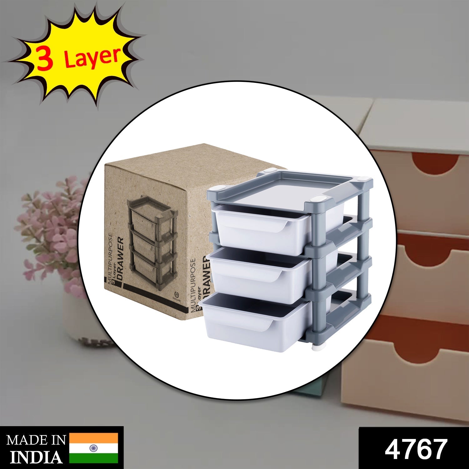 4767 Mini 3 Layer Drawer Used for storing makeup equipment’s and kits used by women’s and ladies. 4767 Mini 3 Layer Drawer Used for storing makeup equipment’s and kits used by women’s and ladies.